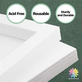 img 2 attached to 🖼️ Mat Board Center, Pack of 50, 11x14 White Mats for 8x10 - Clear Bags, Backing Boards - Acid-Free, 4-Ply Thickness, White Core - Ideal for Pictures, Photos, and Framing
