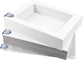 img 4 attached to 🖼️ Mat Board Center, Pack of 50, 11x14 White Mats for 8x10 - Clear Bags, Backing Boards - Acid-Free, 4-Ply Thickness, White Core - Ideal for Pictures, Photos, and Framing