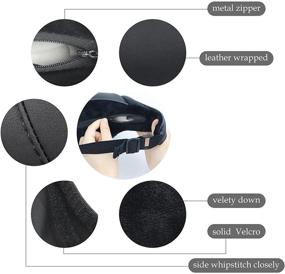 img 3 attached to 🚗 AMI PARTS Car Neck Support Pillow: Luxurious Soft Leather Headrest for Tesla with Adjustable Strap (1 Unit, Black with Black Stitching)