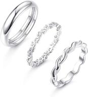 💍 udalyn stackable stainless steel rings for women, celtic knot heart engagement bridal sets - eternity milgrain infinity ring, size 5-9 logo