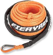 🔥 fieryred synthetic winch rope 3/16&quot; x 50&#39; - 8200 ibs: ultimate off-road winching solution with protective sleeve in vibrant orange logo