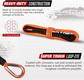 img 1 attached to 🔥 FIERYRED Synthetic Winch Rope 3/16&quot; x 50&#39; - 8200 Ibs: Ultimate Off-Road Winching Solution with Protective Sleeve in Vibrant Orange