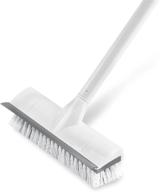 💥 boomjoy floor scrub brush with long handle -50" stiff bristle brush, 2-in-1 scraper and brush, tub and tile cleaning brush for bathroom, patio, kitchen, wall, and deck logo