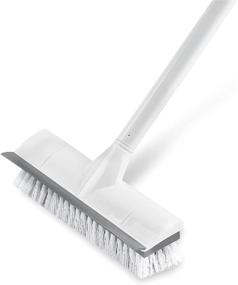 img 4 attached to 💥 BOOMJOY Floor Scrub Brush with Long Handle -50" Stiff Bristle Brush, 2-in-1 Scraper and Brush, Tub and Tile Cleaning Brush for Bathroom, Patio, Kitchen, Wall, and Deck