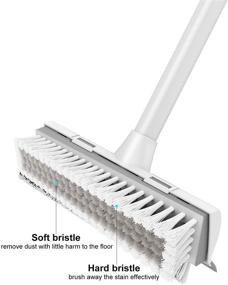 img 3 attached to 💥 BOOMJOY Floor Scrub Brush with Long Handle -50" Stiff Bristle Brush, 2-in-1 Scraper and Brush, Tub and Tile Cleaning Brush for Bathroom, Patio, Kitchen, Wall, and Deck