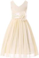 👗 bow dream champagne bridesmaids dresses with v neckline for girls' clothing logo