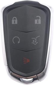 img 3 attached to Keyless Entry Remote Key Fob Case Shell Cover for Cadillac ATS CTS SRX XTS HYQ2AB, HYQ2EB Smart Car Key Housing - 5 Button Replacement