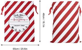 img 3 attached to 🎁 Large Cotton Santa Sack - 25.6 X 18.1 Inches Drawstring Christmas Bag - 2 Pack