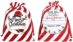 img 4 attached to 🎁 Large Cotton Santa Sack - 25.6 X 18.1 Inches Drawstring Christmas Bag - 2 Pack