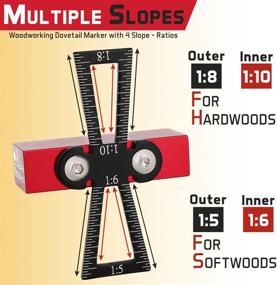 img 2 attached to 🔨 Dovetail Marker for Woodworking Crafts - Precise Dovetail Tool with 1:5, 1:6, 1:8, 1:10 Slopes - Large Ergonomic Body - Enhanced Woodworking Hand Tool