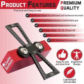 img 1 attached to 🔨 Dovetail Marker for Woodworking Crafts - Precise Dovetail Tool with 1:5, 1:6, 1:8, 1:10 Slopes - Large Ergonomic Body - Enhanced Woodworking Hand Tool