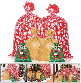 img 4 attached to 🎁 Toyvian Christmas Gift Bags: 24pcs Assorted Styles for Xmas Gift Wrapping and Package