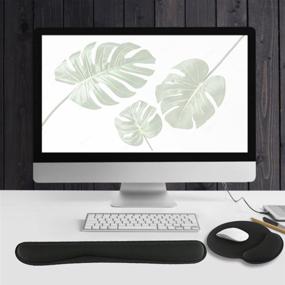 img 3 attached to 🖥️ Enhance Your Comfort and Performance with our Memory Foam Keyboard Wrist Rest and Mouse Pad Set – Ergonomically Designed for Pain Relief, Easy Typing, and Gaming on Desktop and Laptop (Standard)