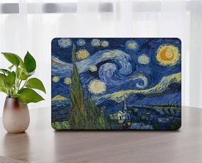 img 1 attached to KSK KAISHEK Laptop Case for MacBook Air 13 Inch 2018-2020 Release - Retina Display, M1 Chip - Van Gogh Starry Night Design - Includes Black Keyboard Cover - Model: A2337 A2179 A1932 - Hard Shell Protection