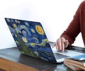 img 2 attached to KSK KAISHEK Laptop Case for MacBook Air 13 Inch 2018-2020 Release - Retina Display, M1 Chip - Van Gogh Starry Night Design - Includes Black Keyboard Cover - Model: A2337 A2179 A1932 - Hard Shell Protection