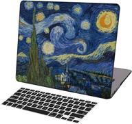 ksk kaishek laptop case for macbook air 13 inch 2018-2020 release - retina display, m1 chip - van gogh starry night design - includes black keyboard cover - model: a2337 a2179 a1932 - hard shell protection logo