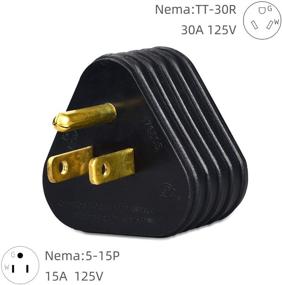 img 3 attached to 🔌 Адаптер питания Nema 5-15P на TT-30R для домов на колесах: адаптер плага с 15-Амперным мужским разъемом на 30-Амперный женский разъем U.S с 3-контактным штекером (Треугольный, Черный)