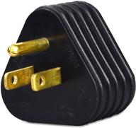 🔌 nema 5-15p to tt-30r rv power adapter: 15 amp male to 30 amp female u.s 3 prong plug adapter (triangle, black) logo