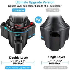 img 3 attached to 📱 Lorima Car Cup Holder Phone Mount - Ultimate Adjustable Cupholder Cell Phone Holder for iPhone 11 Pro/XR/Xs/XS Max/X/8/7Plus/Galaxy/Xperia/Samsung - Convenient and Secure!