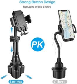 img 2 attached to 📱 Lorima Car Cup Holder Phone Mount - Ultimate Adjustable Cupholder Cell Phone Holder for iPhone 11 Pro/XR/Xs/XS Max/X/8/7Plus/Galaxy/Xperia/Samsung - Convenient and Secure!
