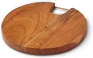 acacia round wood cutting board logo