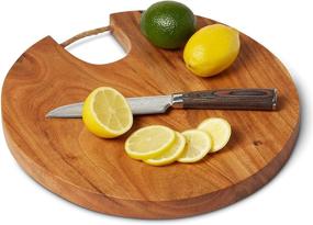 img 1 attached to Acacia Round Wood Cutting Board