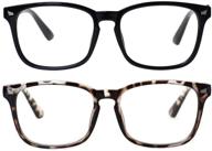 👓 joschoo blue light blocking glasses 2 pack for women and men - reduce eye strain, gaming and computer glasses (black tortoise) logo