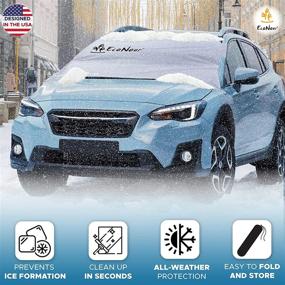 img 3 attached to 🌨️ EcoNour Windshield Cover - Ice and Snow Protection with Storage Pouch | Exterior Thermal Cover for Snow, Sun, and Heat | Durable 210T Polyester Vehicle Snow Cover (67" x 39")