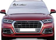 🌨️ econour windshield cover - ice and snow protection with storage pouch | exterior thermal cover for snow, sun, and heat | durable 210t polyester vehicle snow cover (67" x 39") logo