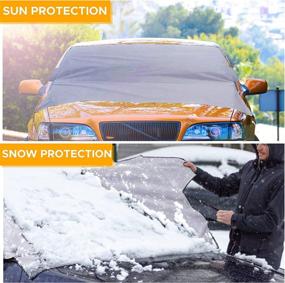img 1 attached to 🌨️ EcoNour Windshield Cover - Ice and Snow Protection with Storage Pouch | Exterior Thermal Cover for Snow, Sun, and Heat | Durable 210T Polyester Vehicle Snow Cover (67" x 39")