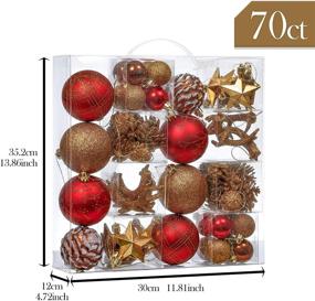 img 2 attached to Add a Magical Touch to Your Christmas Decor with Valery Madelyn 70ct Woodland Red and Brown Christmas Ball Ornaments