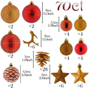 img 3 attached to Add a Magical Touch to Your Christmas Decor with Valery Madelyn 70ct Woodland Red and Brown Christmas Ball Ornaments