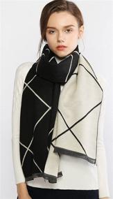 img 3 attached to Winter Cashmere Pashmina Tassel Reversible Women's Accessories for Scarves & Wraps