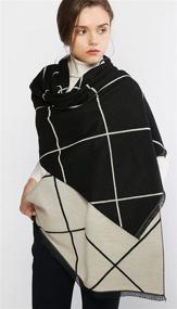 img 2 attached to Winter Cashmere Pashmina Tassel Reversible Women's Accessories for Scarves & Wraps