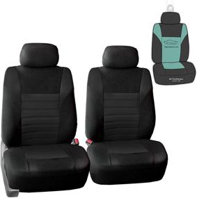 img 4 attached to 🚗 FH Group Premium 3D Air Mesh Front Set Car Seat Covers in Solid Black - Universal Fit for Cars, Trucks & SUVs, Includes Gift