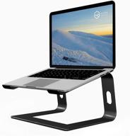 🖥️ alashi laptop stand for desk: ergonomic aluminum computer riser, detachable metal laptops elevator, cooling mount - supports 10 to 15.6 inches notebook, black logo