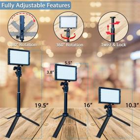 img 2 attached to 📸 Fugetek LED Photo/Video Light Kit - Portable & Adjustable USB-Powered Desktop Tripod Stand (10”-20”) - Dimmable Lighting with 4 Color Filters - Ideal for Game Streams, Zoom Calls, YouTube - 2-Pack