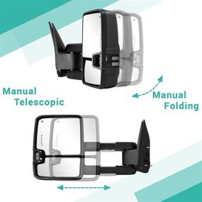 img 1 attached to Towing Mirrors for 2007-2013 Chevy Silverado Suburban Tahoe GMC Sierra Yukon - Power Glass, Turn Signal, Backup Lamp, Extendable Pair