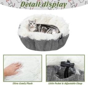 img 2 attached to 🐱 Cozy and Convertible: Furry Self-Warming Cat Bed Mat - Plush Sleeping Bag for Your Comfy Cat!