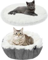 🐱 cozy and convertible: furry self-warming cat bed mat - plush sleeping bag for your comfy cat! logo