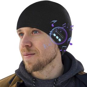img 4 attached to 🎧 Upgraded Bluetooth Beanie for Men - Winter Hat with Headphones, Knit Beanie Cap with Microphone Headset - Unique Christmas Birthday Tech Gift for Men, Dad, Son, Boys, Boyfriend, Him