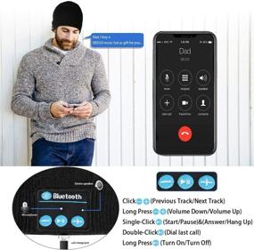 img 1 attached to 🎧 Upgraded Bluetooth Beanie for Men - Winter Hat with Headphones, Knit Beanie Cap with Microphone Headset - Unique Christmas Birthday Tech Gift for Men, Dad, Son, Boys, Boyfriend, Him