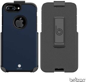 img 3 attached to Premium Protective iPhone 8 Plus/7 Plus Belt Clip Case: Slim Heavy Duty Hybrid Design with Rotating Holster & Kickstand - Midnight Blue