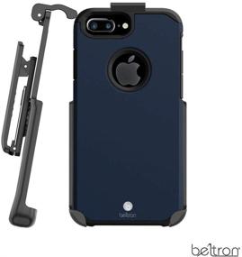 img 2 attached to Premium Protective iPhone 8 Plus/7 Plus Belt Clip Case: Slim Heavy Duty Hybrid Design with Rotating Holster & Kickstand - Midnight Blue