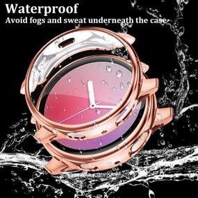 img 1 attached to ZAROTO Чехол совместимый с ремешком для Samsung Active 2 Watch: Полный набор 3-pack для ремешков Galaxy Watch Active 2 - черный, розовое золото, прозрачный.