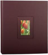 kvd albums 8x11 magnetic photo album: sleek brown cover with window frame - perfect for cherished memories! logo