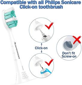 img 3 attached to Aoremon Replacement Toothbrush Heads for Philips Sonicare: 8 Pack Compatible with Sonicare 2 Series HX9023 C2 and Other Snap-on Electric Toothbrushes