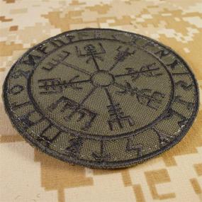 img 3 attached to 🧭 LEGEEON Olive Drab Vegvisir Viking Compass OD Green Norse Rune Morale Patch: Tactical Hook & Loop