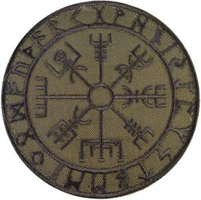 img 4 attached to 🧭 LEGEEON Olive Drab Vegvisir Viking Compass OD Green Norse Rune Morale Patch: Tactical Hook & Loop