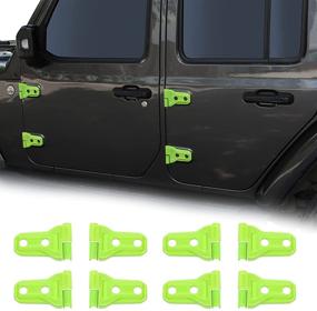 img 4 attached to 🚪 CheroCar JL JT Door Hinge Covers Protector Decoration Kits - Perfect Fit for 2018-2020 Jeep Wrangler JL JLU & 2020 Jeep Gladiator JT, Vibrant Green Exterior Accessories - Set of 8-Pack